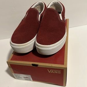 EUC vans classic platform slip ons suede pomegranate